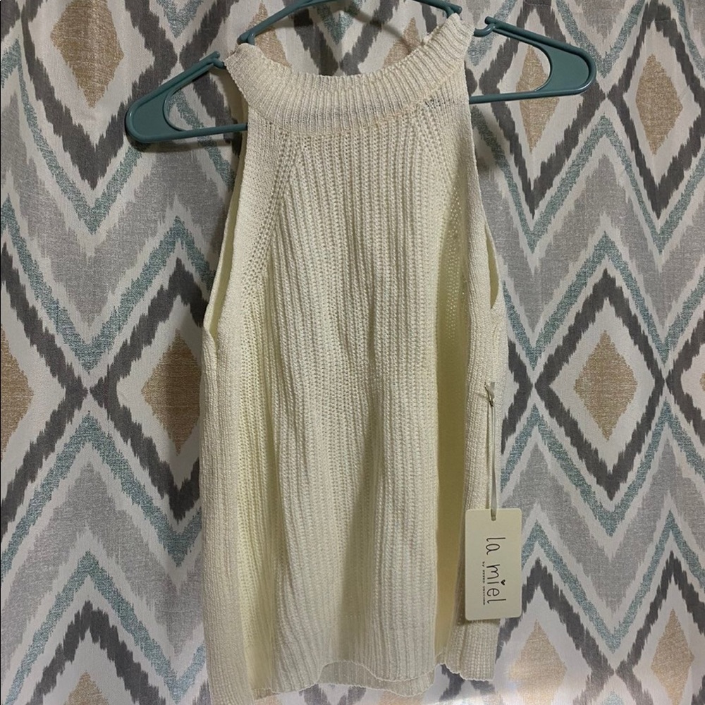Cream womens sweater tank